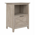 Washed Gray Lateral File Cabinet with Shelf Q9746