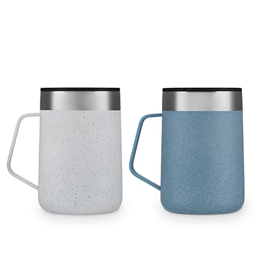 14oz Stainless Steel Vacuum-Insulated Mug with Handle and Splash-Proof Lid B654255