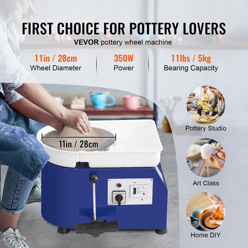 11" Ceramic Wheel Forming Machine with Adjustable Speed Handle and Foot Pedal Control R36691