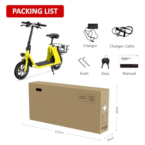 450W 36V Foldable Electric Scooter with Seat, 15.5MPH, 20 Miles Range, 265LB Max Load L42065