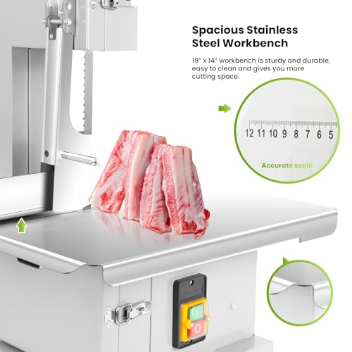 1500W Meat Band Saw, 0.04-7.8 In Cutting Thickness E8883