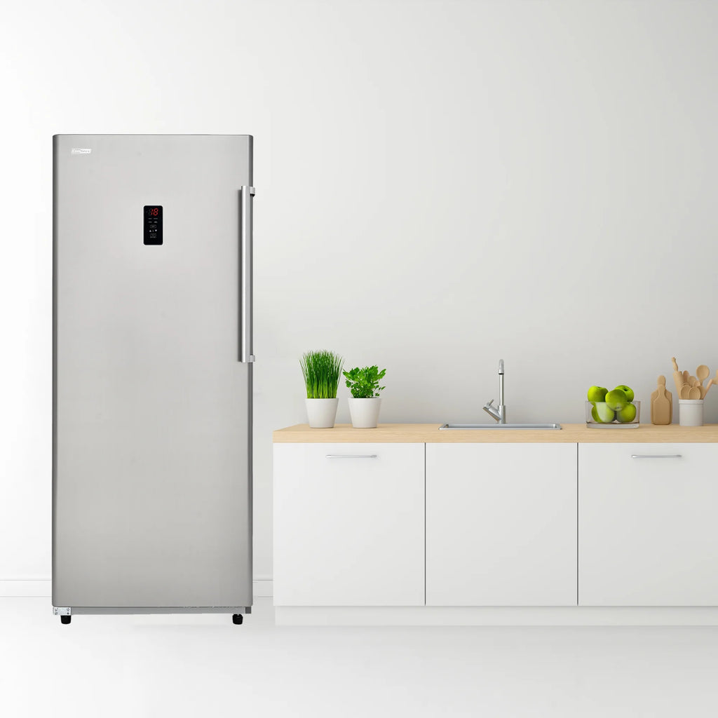 17 cu. ft Convertible Upright Freezer/Refrigerator in Stainless with Reversible Door X7878