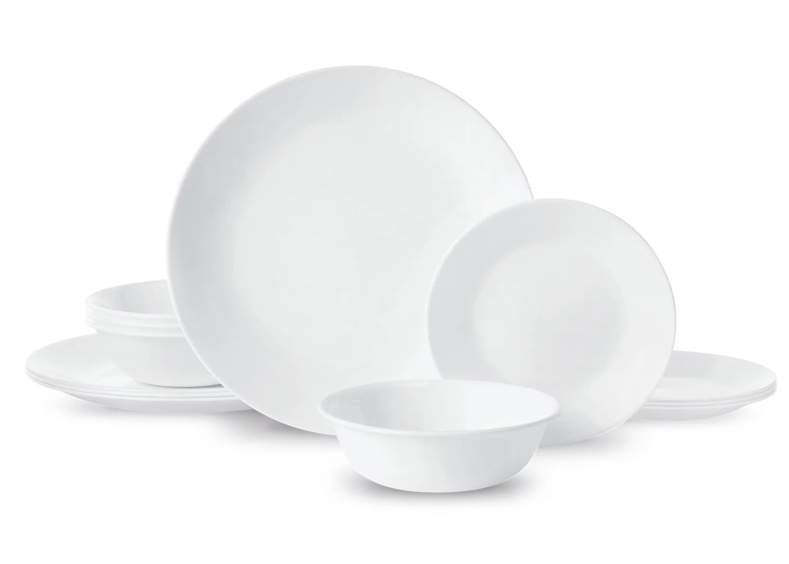 12-Piece White Round Dinnerware Set D680