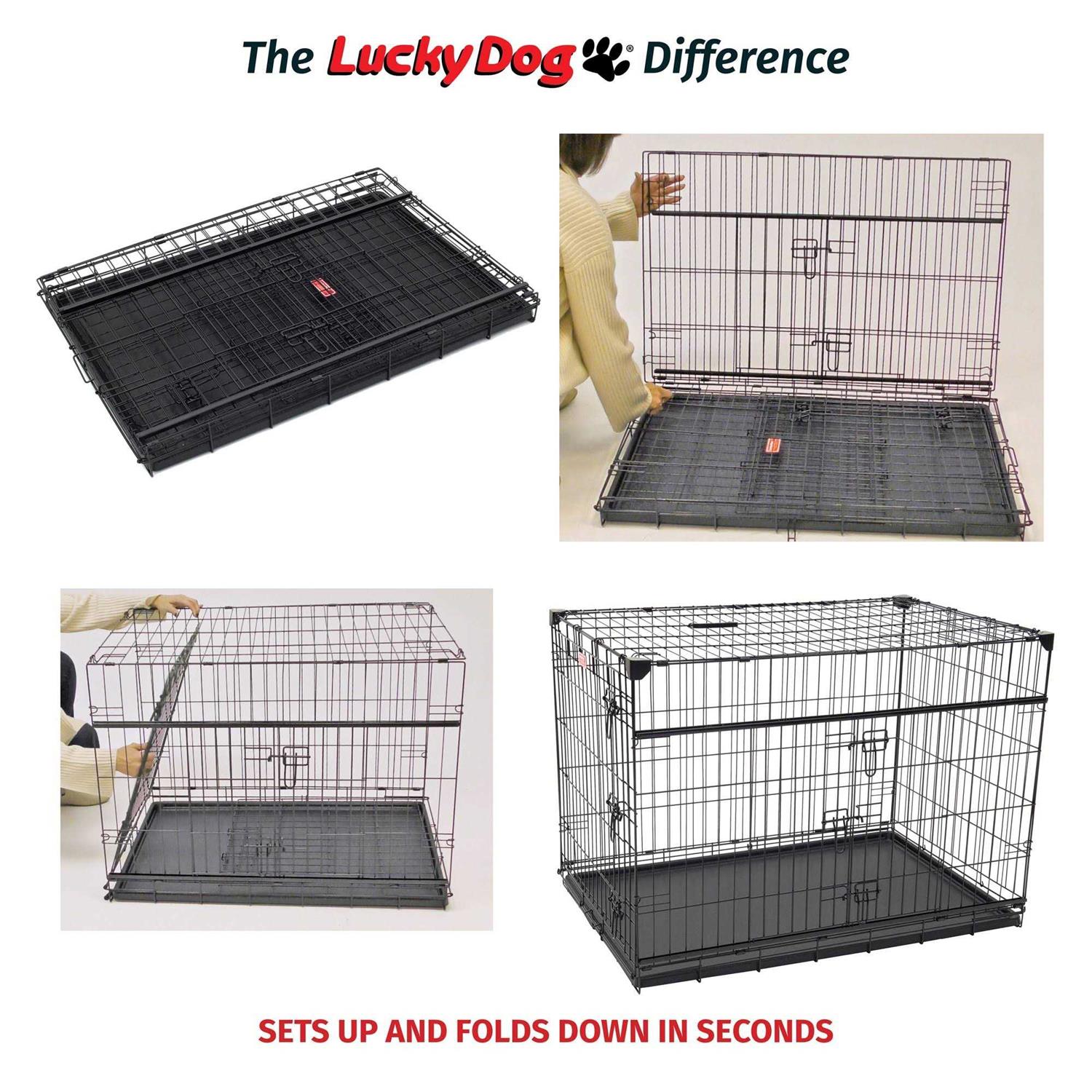Sliding Double Door Dog Crate V6365