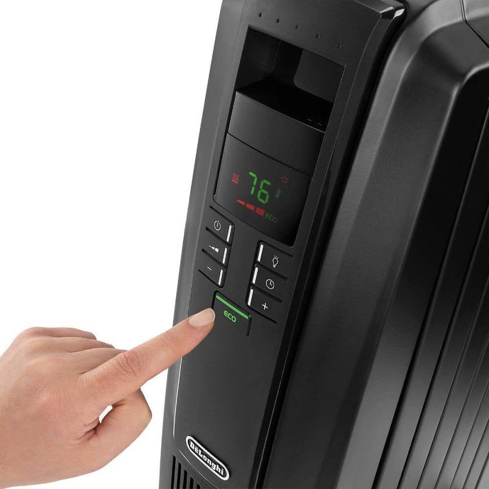 Oil-Filled Radiator Space Heater, Quiet 1500W, Adjustable Thermostat, 3 Heat Settings, Timer O167430