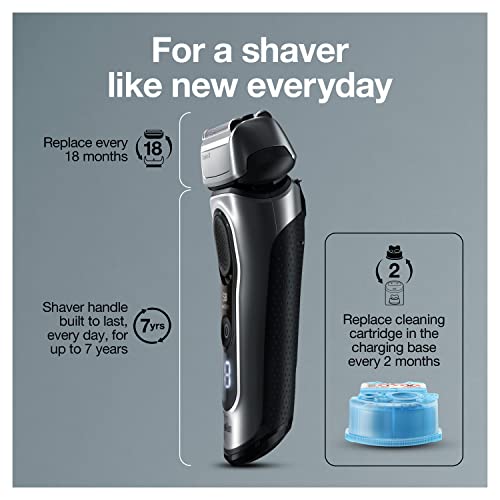 Electric Foil Shaver with Precision Beard Trimmer, Cleaning & Charging SmartCare Center, Galvano Silver K72182