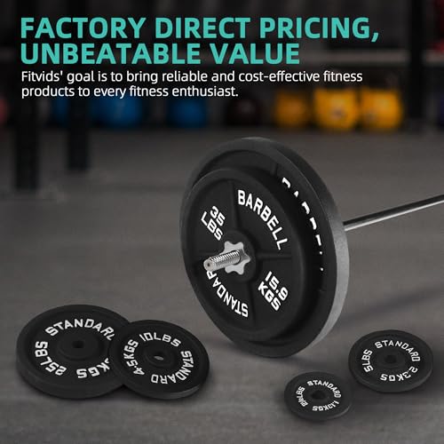 95 Lbs Cast Iron Standard Barbell Weight Set with Barbell Bar G116502