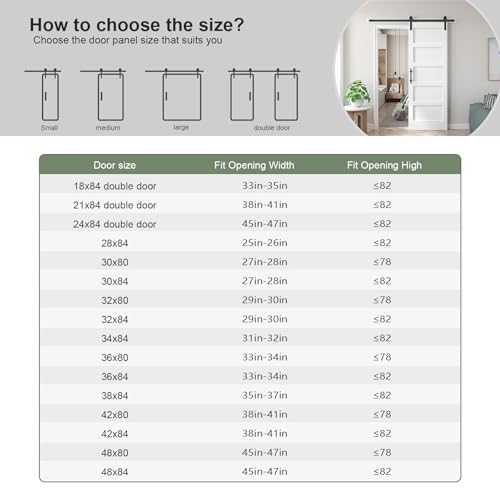 White Barn Door with Sliding Barn Door Hardware Kit Y50441