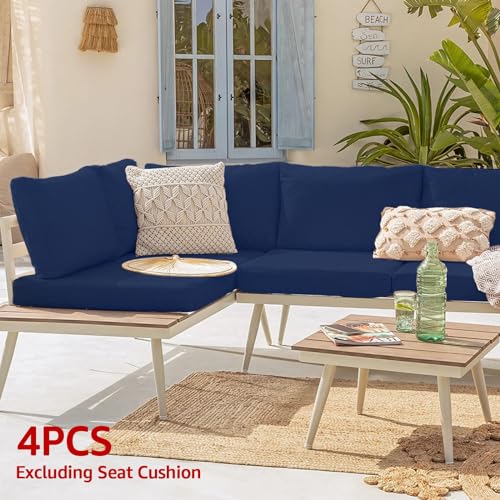 Navy Blue 23.6x23.6x3.9 Patio Cushion Covers Y326