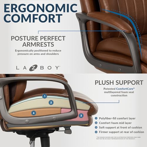 Black Vegan Leather Office Chair with Memory Foam Seat Back G407970