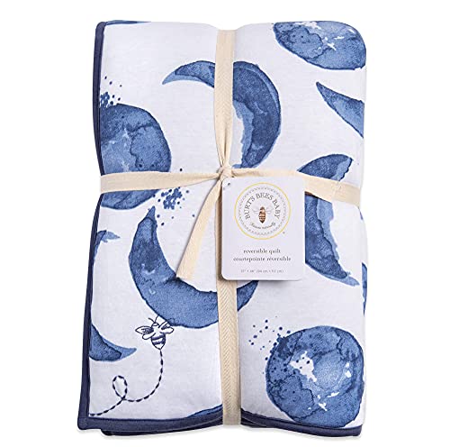 100% Organic Cotton Jersey Knit Reversible Quilt Blanket, 37 x 46 Inch M3774