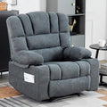 Oversized Chenille Manual Recliner Chair Grey F19628