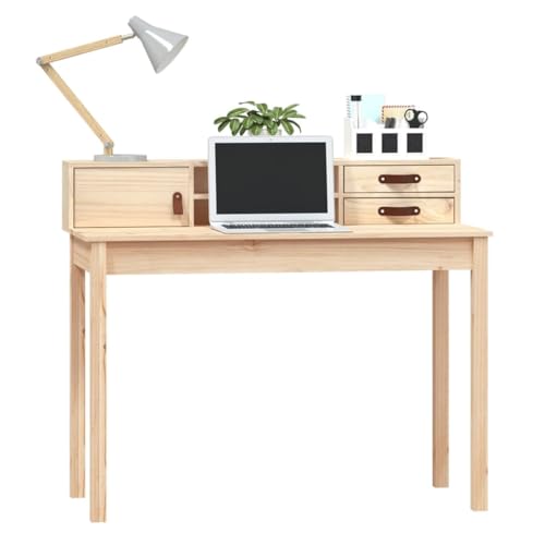 43.3"x19.7"x36.6" Solid Wood Pine Desk R254