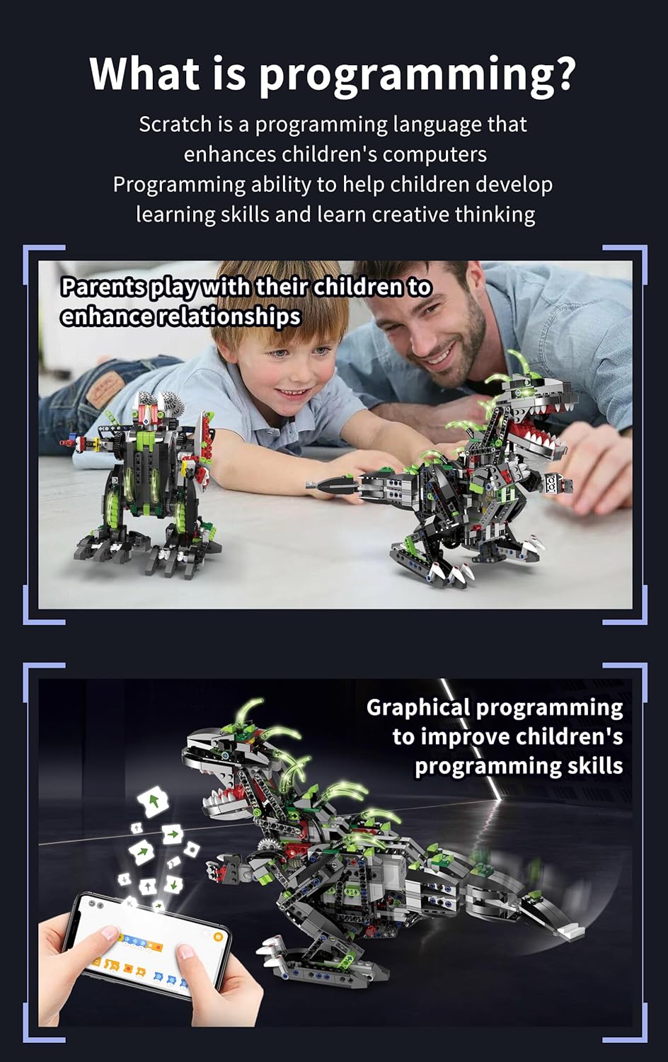 2 in1 Dinosaur Robot Building Kits D7110