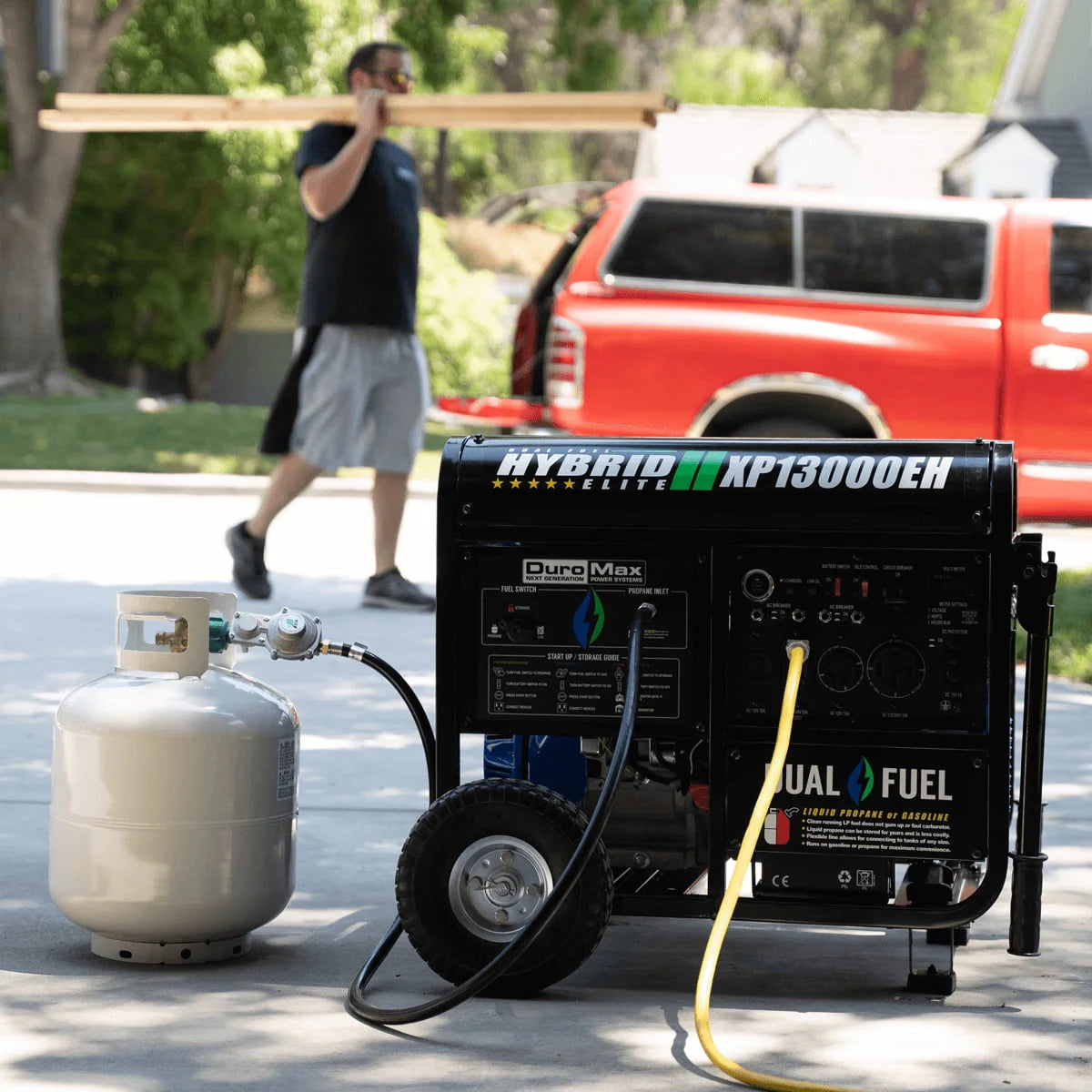 13,000-Watt 500cc Portable Hybrid Gas Propane Generator D932946