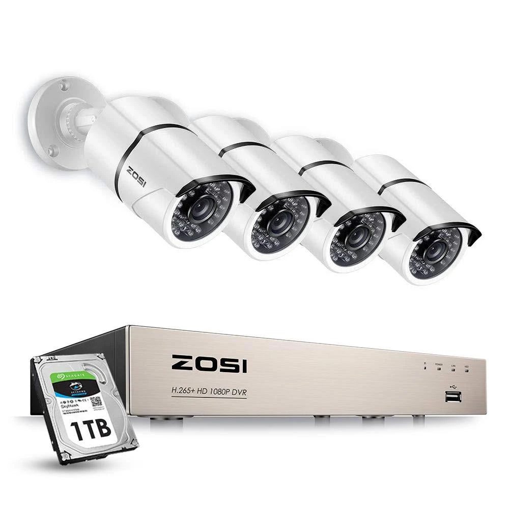 8-Channel 1080p 1TB DVR Security Camera System with 4 Wired Bullet Cameras Z784858