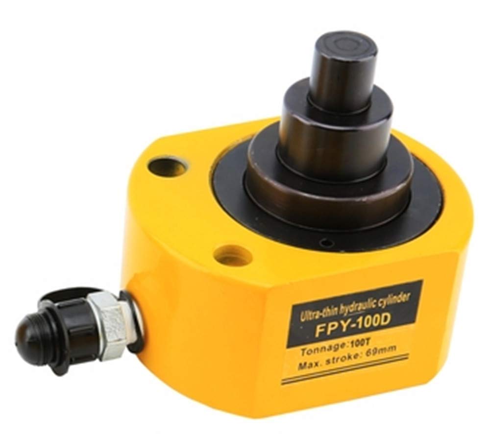 100 ton Low Profile Hydraulic Ram Jack Multi-Section Stroke 69mm Mini Portable Hydraulic Cylinder D5828
