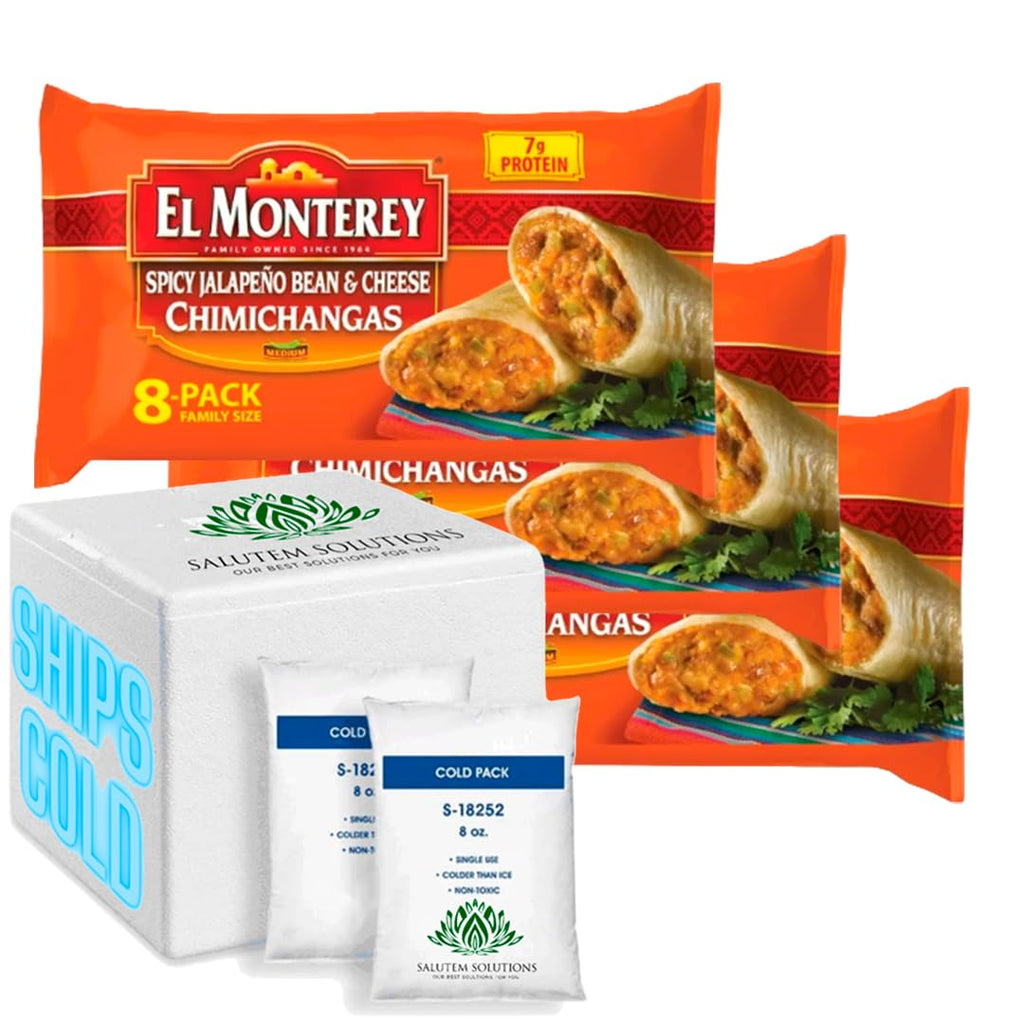 Spicy Jalapeno Bean & Cheese Chimichangas, 32 oz, 8 Count, Pack of 3 H866402
