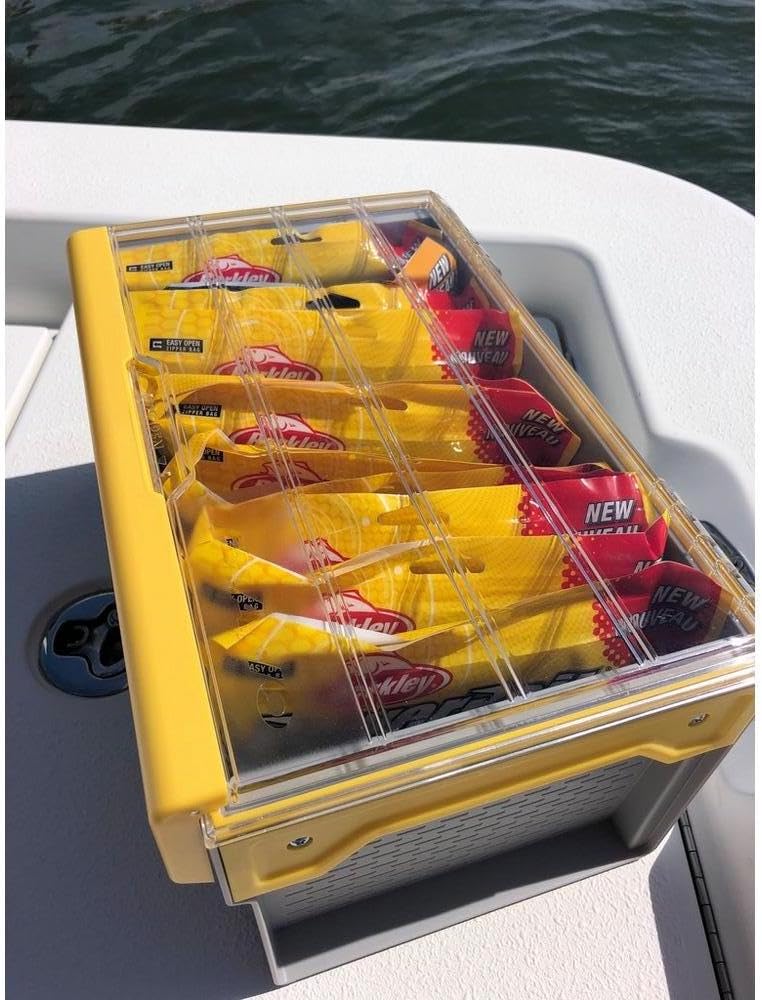 Clear and Yellow Rust-Resistant Waterproof Plastic Tackle Utility Box H585703