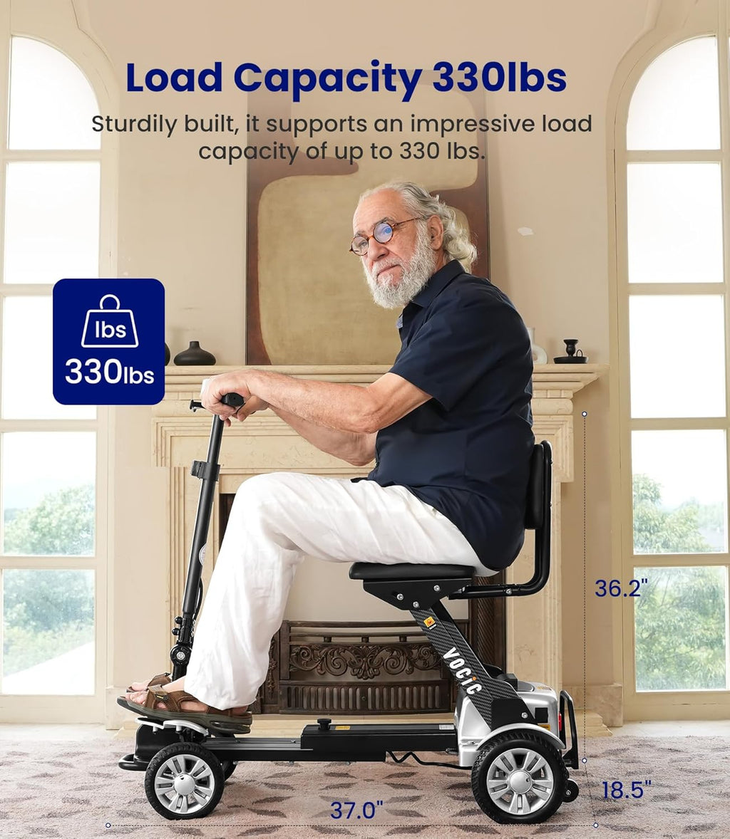 Mobility Scooter Carbon Fiber Lightweight 4 Wheel Electric Scooter with Seat B379172