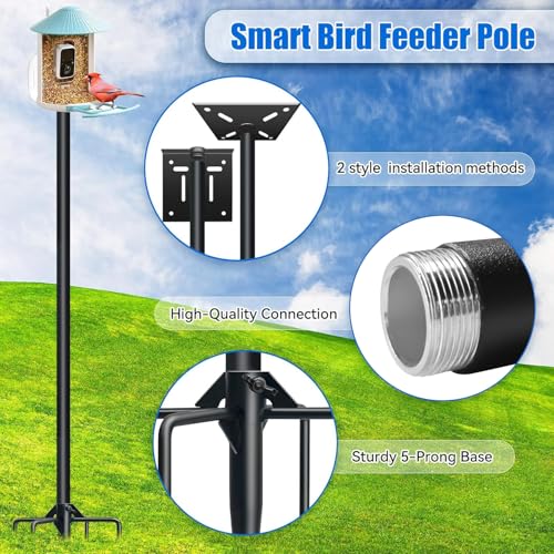 80In Bird House Pole, Heavy Duty with 5-Prong Base T512872