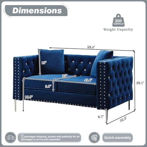 Black Velvet Loveseat Sofa J110