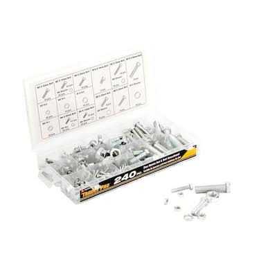 240 Piece Zinc Metric Nut and Bolt Assortment I564
