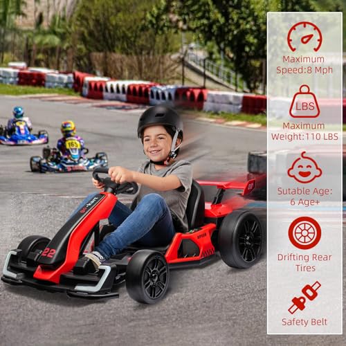 Red Electric Drift Go Kart with Adjustable Seat K57267