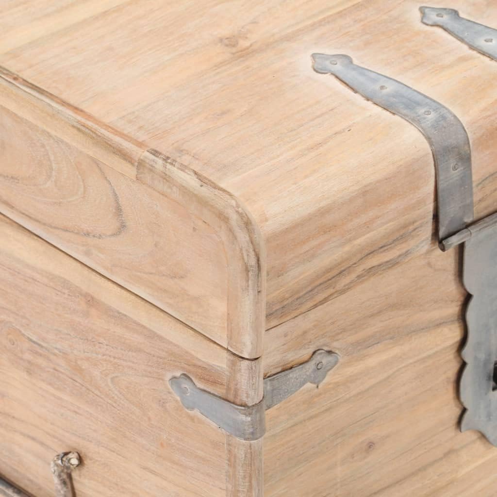 15.7 x 15.7 x 15.7 Inches Solid Acacia Wood Blanket Storage Box I6134
