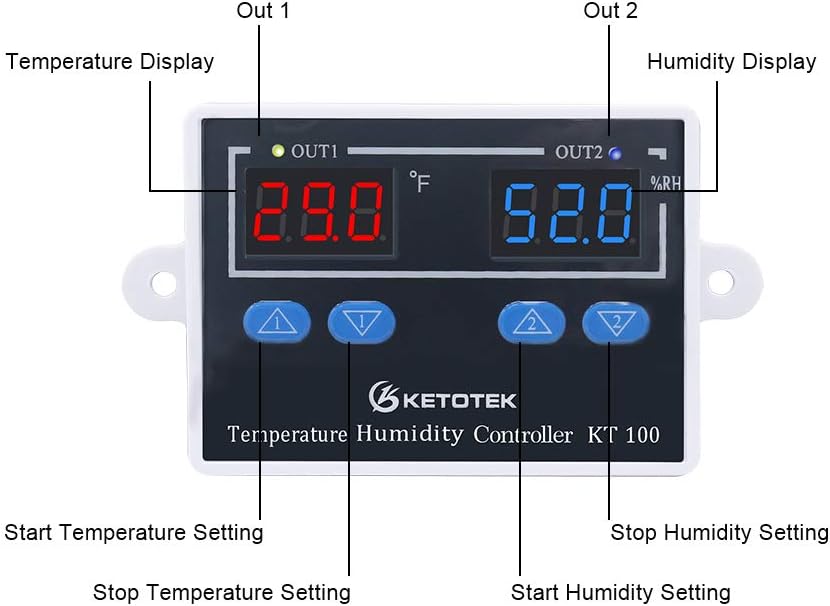 Digital Thermostat Module 120V 110V 10A Fahrenheit Display T826713