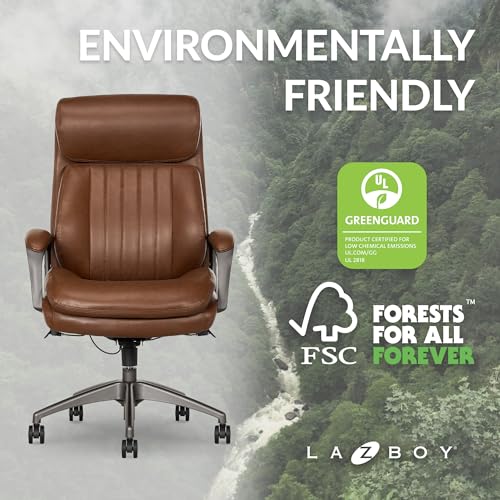 Black Vegan Leather Office Chair with Memory Foam Seat Back G407970