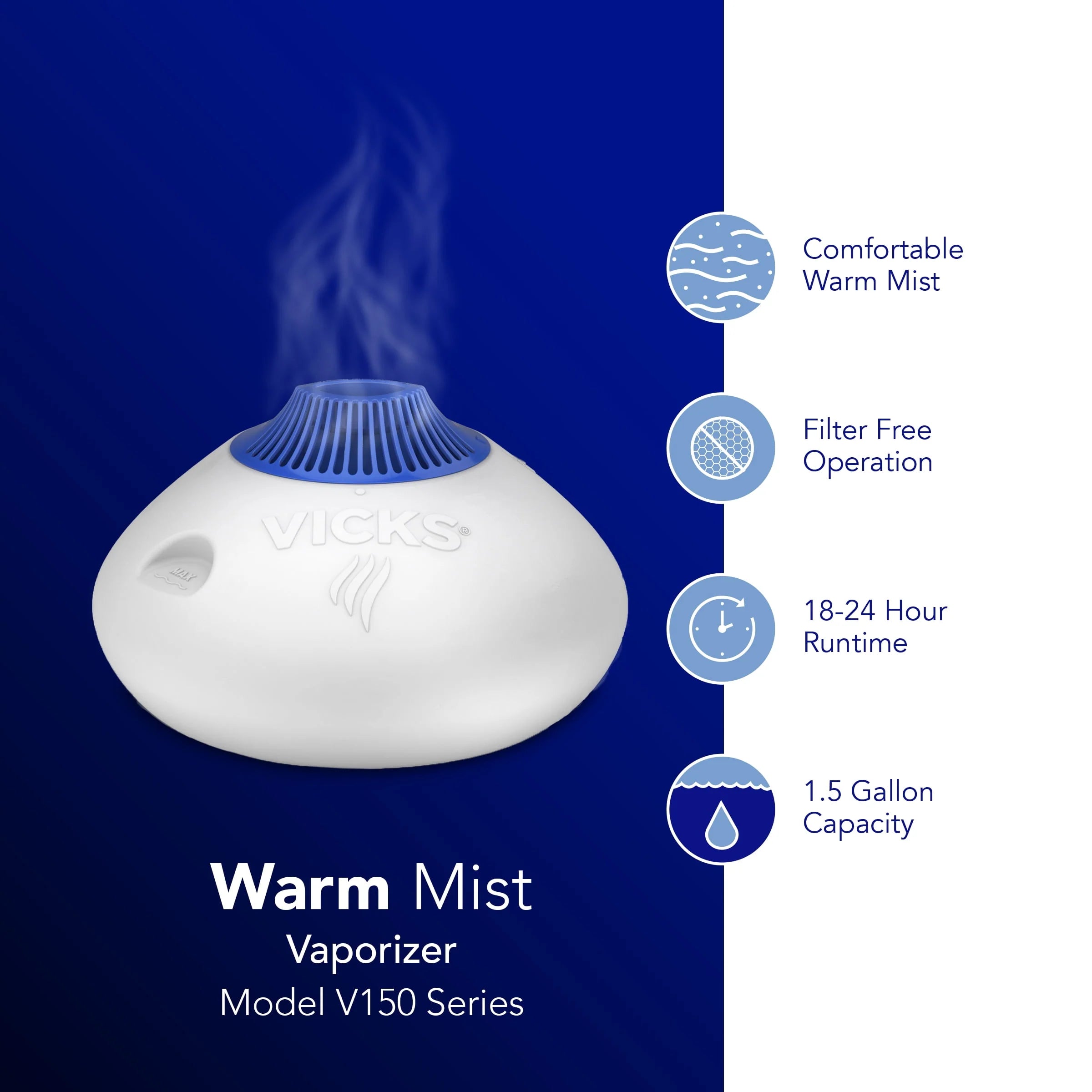 White Warm Steam Vaporizer Humidifier K558811