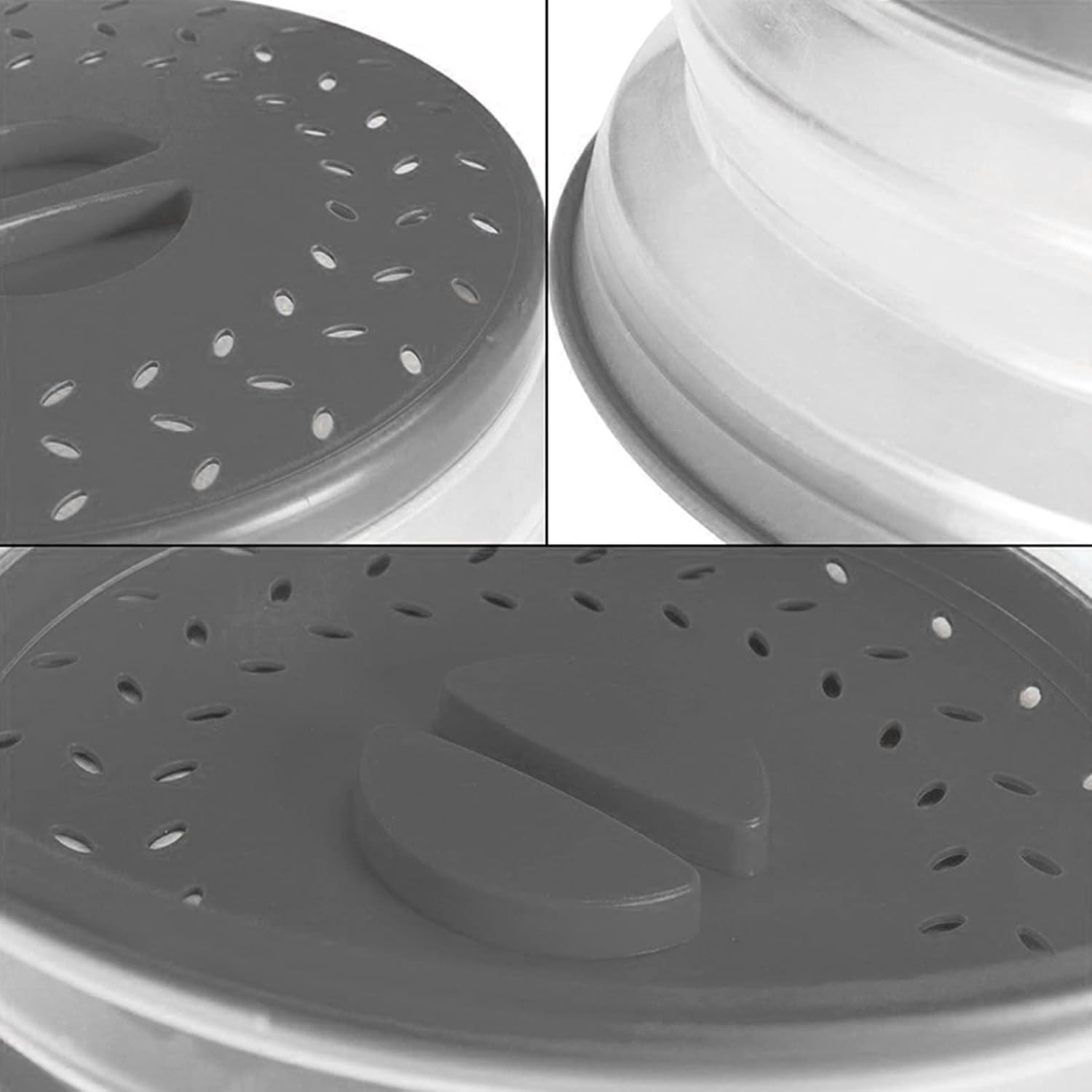 Gray 10.5 inch Vented Collapsible Microwave Plate Cover G2793