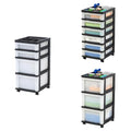 Black Plastic 4-Drawer Rolling Cart T894