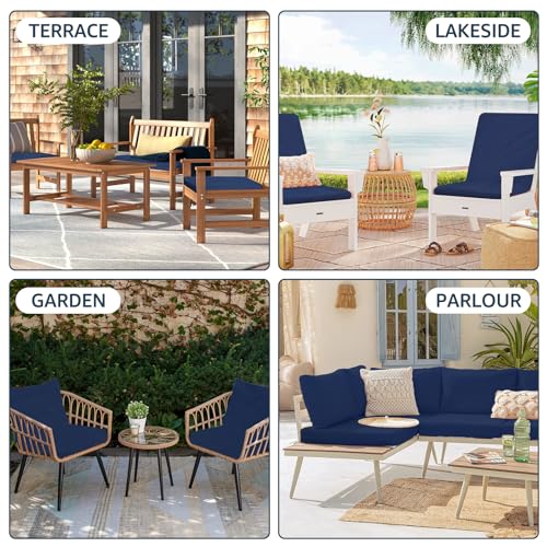 Navy Blue 23.6x23.6x3.9 Patio Cushion Covers Y326