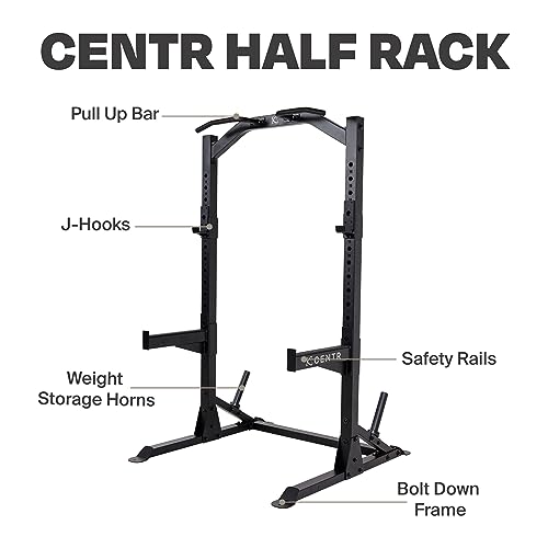 Half Rack with J-Hooks, Pull Up Bar & Weight Storage T728