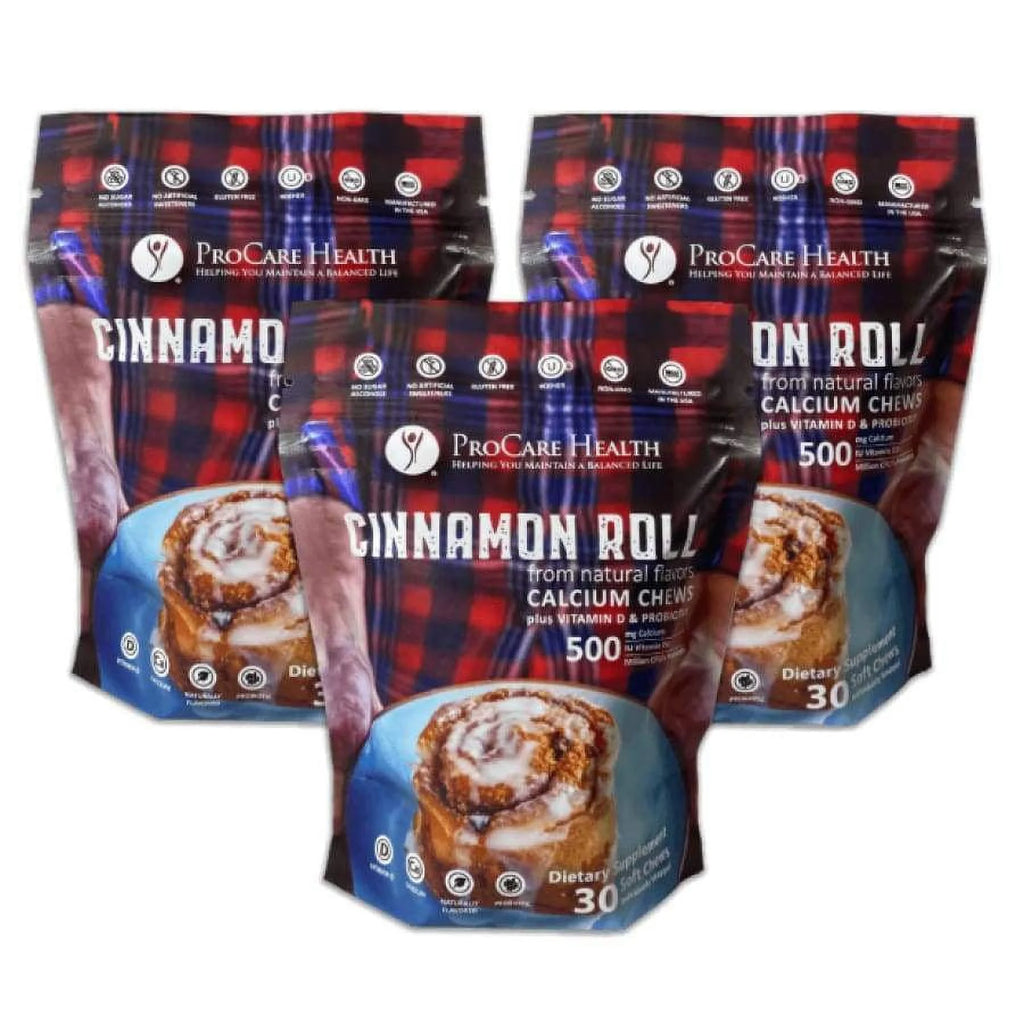 Calcium Soft Chew 500mg Cinnamon Roll 90 Count H201