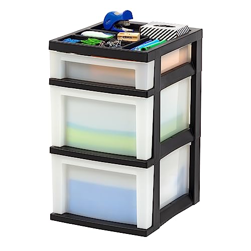 Black Plastic 4-Drawer Rolling Cart T894
