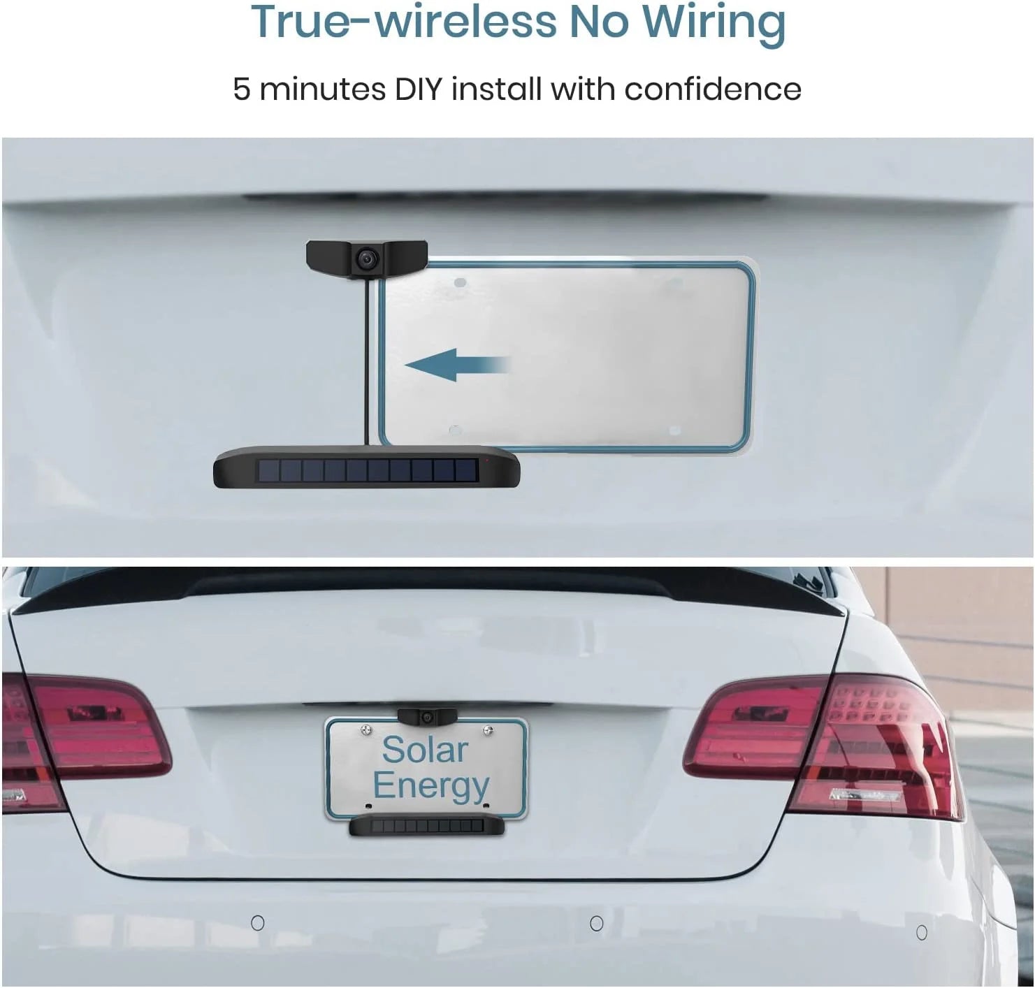 Solar Wireless Backup Camera with Night Vision V300703