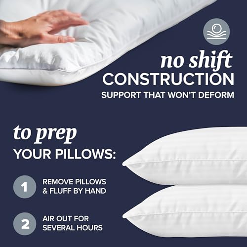 Standard/Queen Size Set of 2 Down Alternative Bed Pillows N150