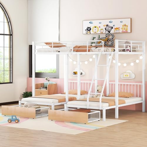 Black Triple Bunk Bed Twin Size Q927363