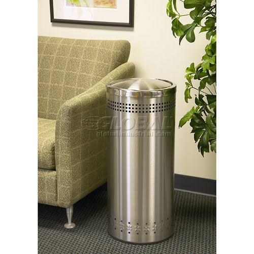15 Gallon Swivel Lid Trash Can Stainless Steel A836