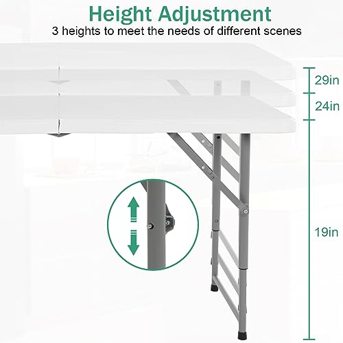 4 FT Heavy Duty Plastic Folding Table with Carrying Handle A39996