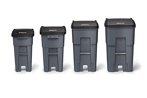 50-Gallon Gray Heavy-Duty Wheeled Trash Can, Pack of 2 A32004