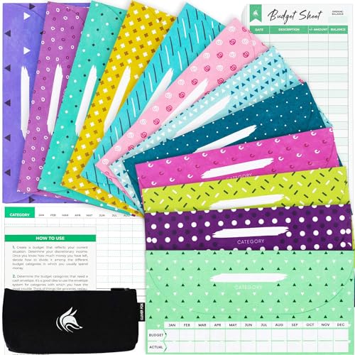 12 Pack Tear and Water Resistant Cash Envelopes with Carry Pouch G57978