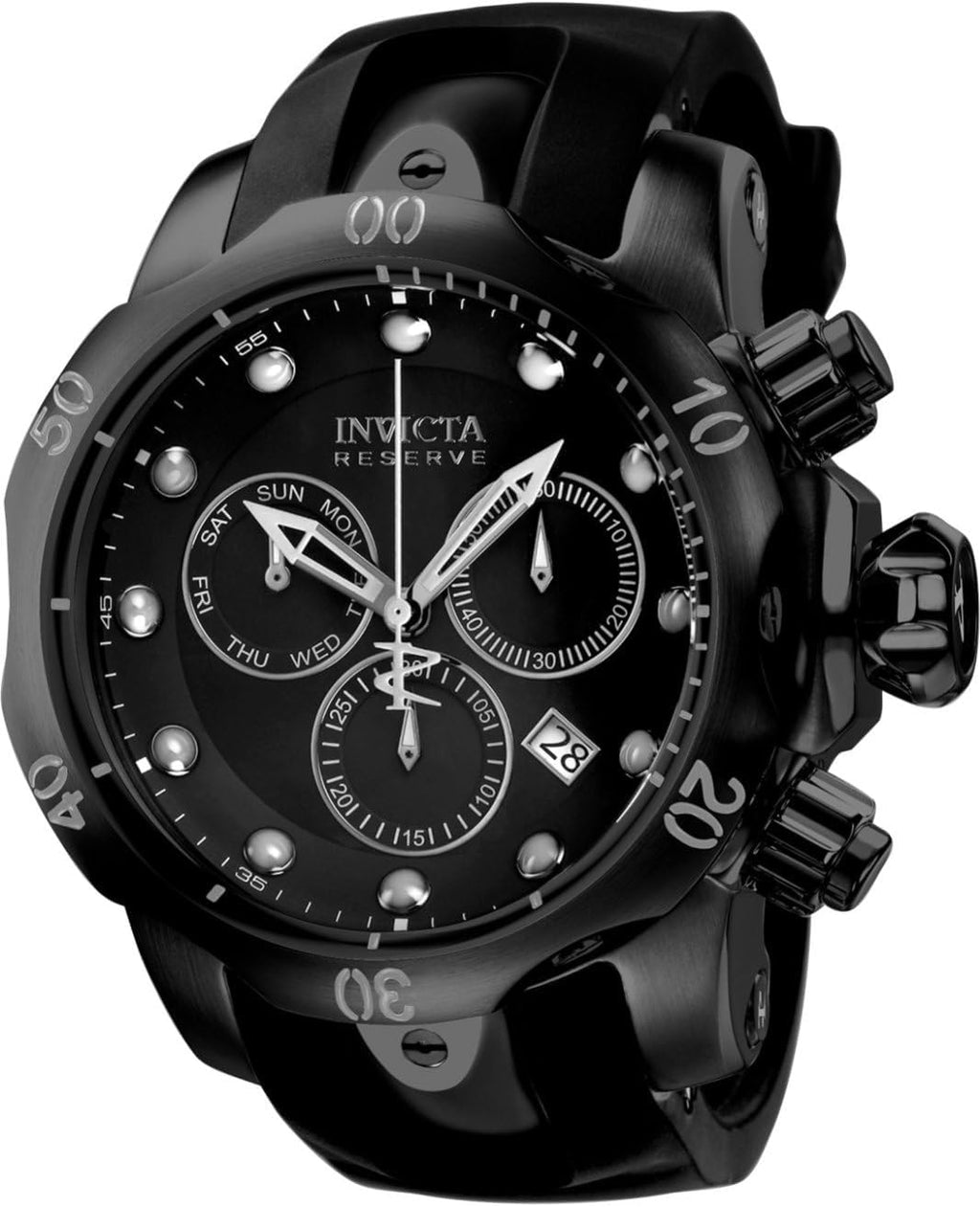 Black Stainless Steel Watch with Polyurethane Band R26267
