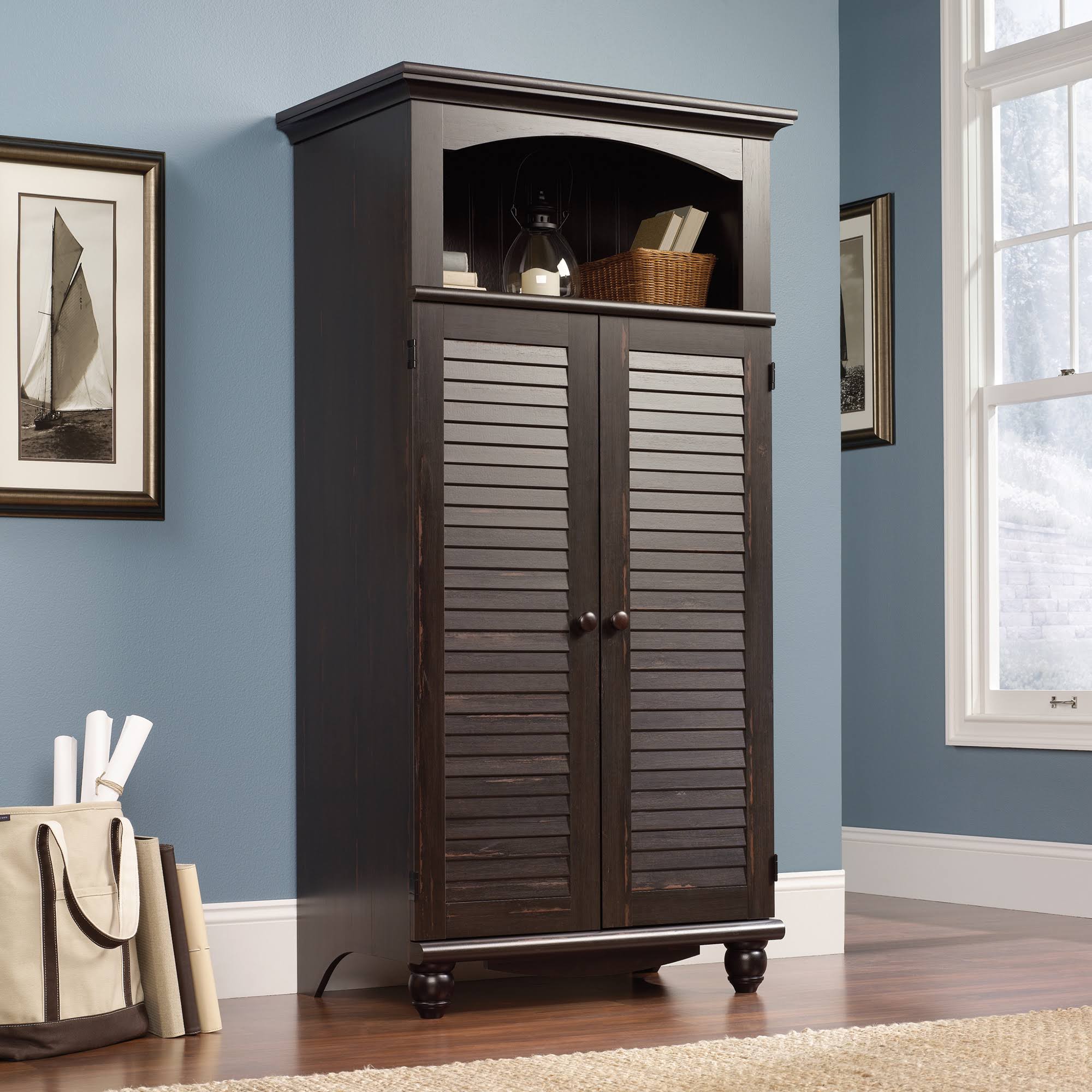 Antiqued Paint Computer Armoire X185437