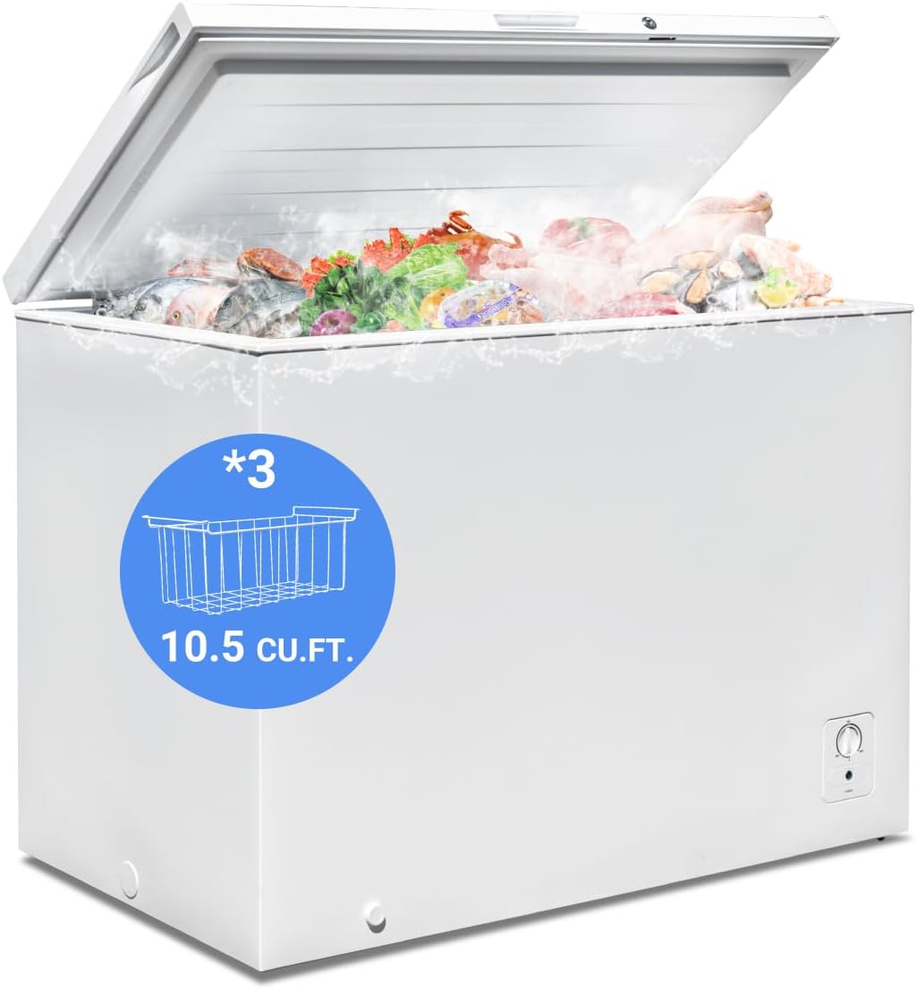 White 10 Cu. Ft. Chest Freezer with Lock and Adjustable Thermostat B55392
