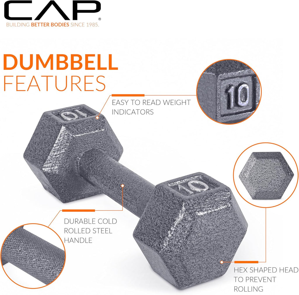 3 lb Cast Iron Hex Dumbbell Pair S4321