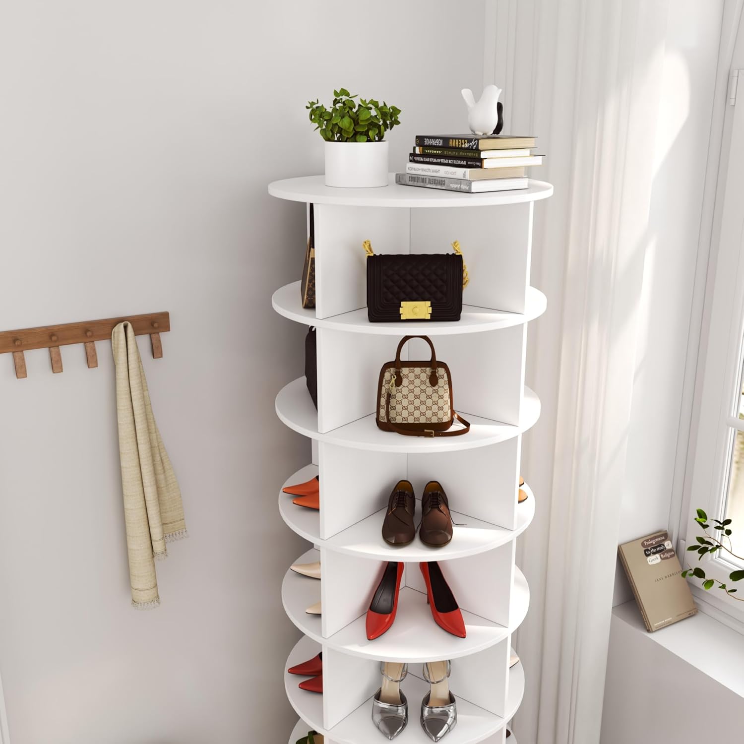 7-Tier Tall Rotating Shoe Rack Z643286